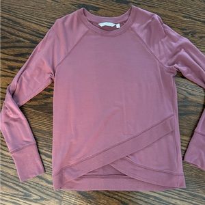 Athleta Mauve crewneck sweatshirt with crossover bottom